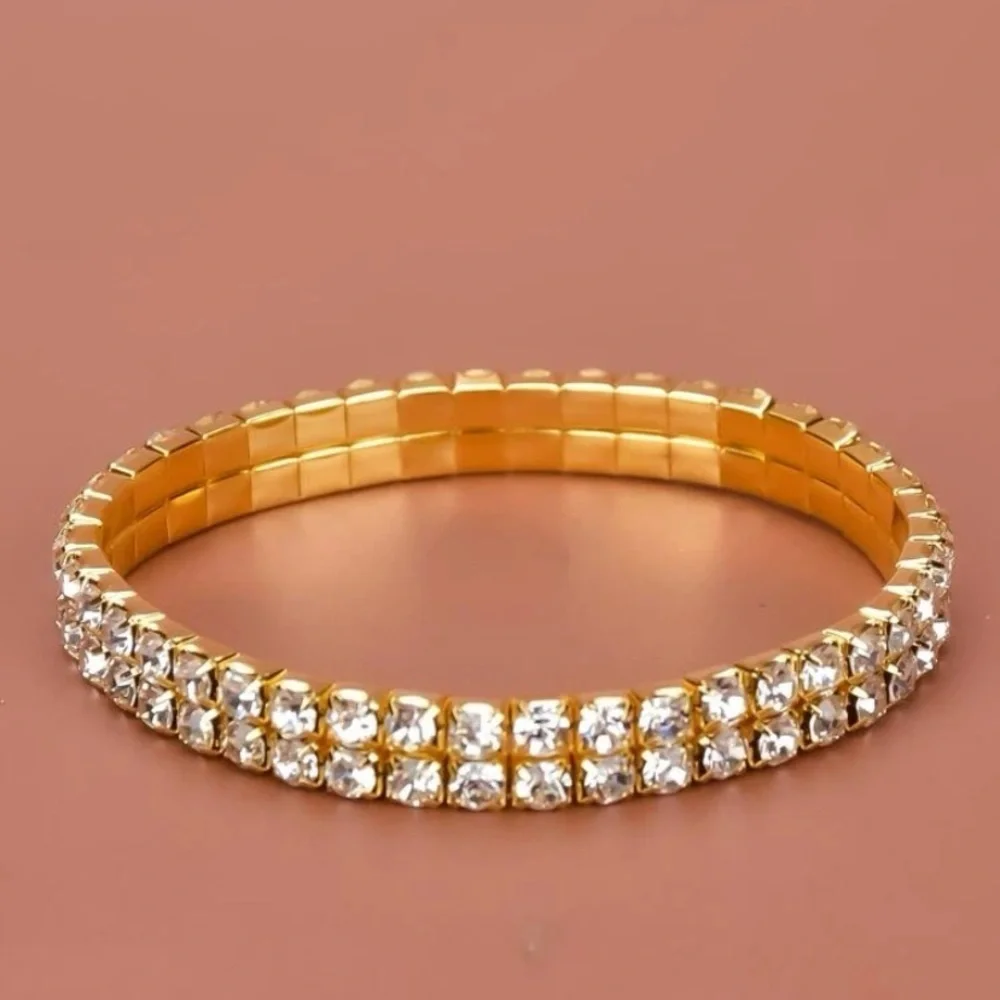 Glamorous Gold/Silver Rhinestone Bracelet
